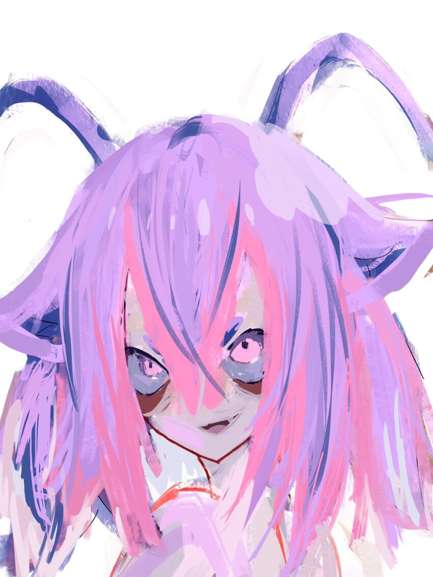 1girl, 2023, animal_ears, antennae, blue_hair, cat_999, cat_ears, flat_chest