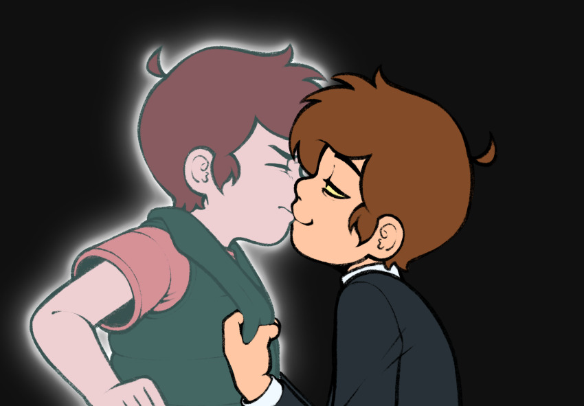 2boys, bill_cipher, bipper, brown_hair, child, kodomo_doushi, dipper_pines, dreamscreep