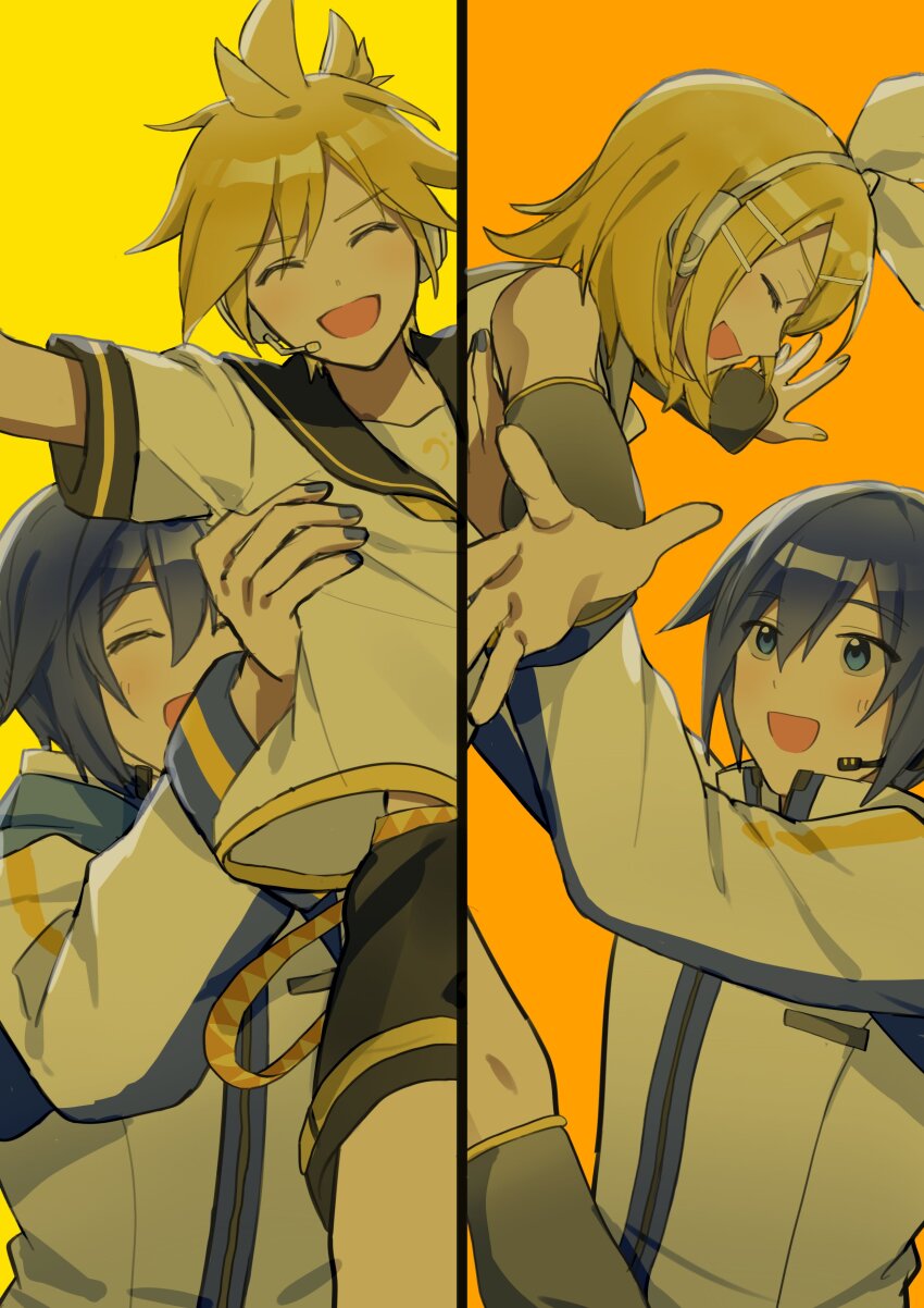 1girl, 2boys, 6_chair, absurdres, arm_warmers, bass_clef, belt, black_sailor_collar