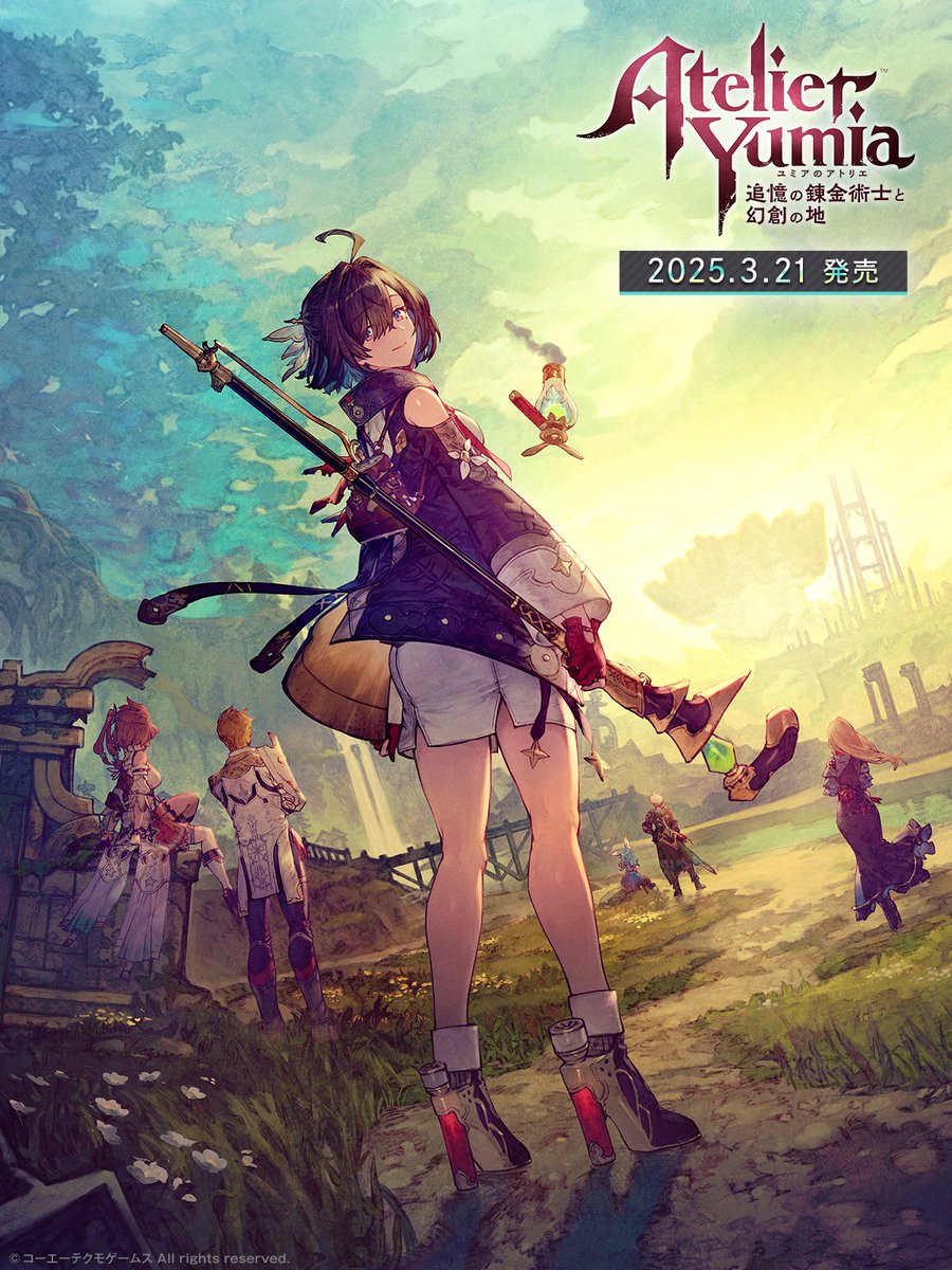 2boys, 4girls, ahoge, atelier_(series), atelier_yumia, benitama, black_hair, black_jacket