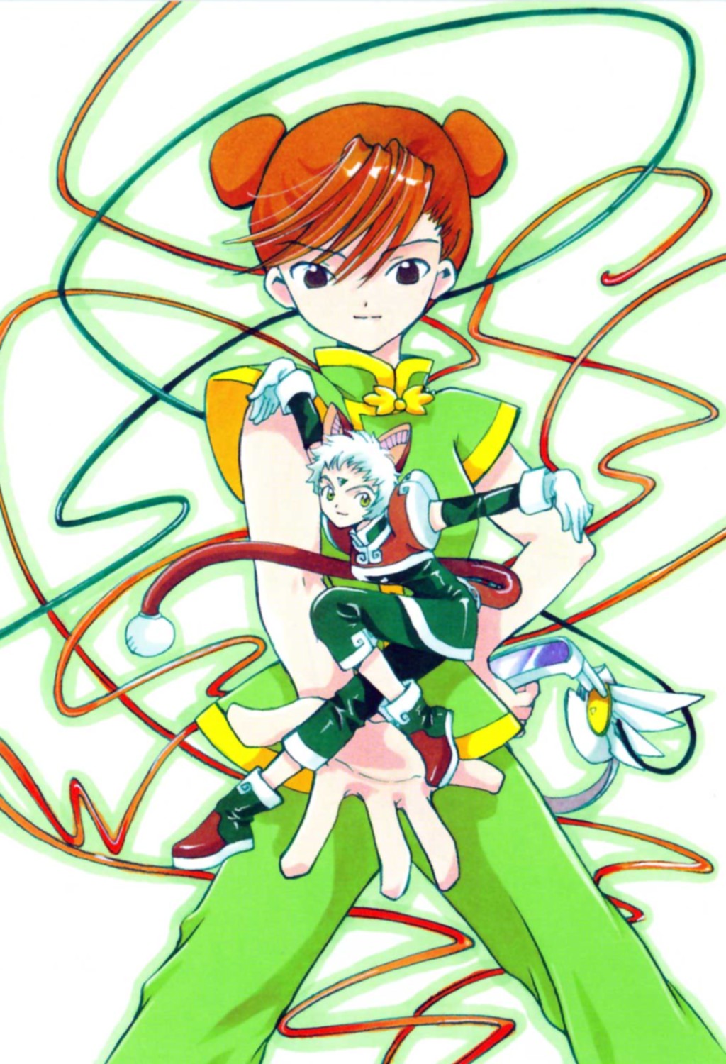 angelic_layer, blue_hair, brown_hair, fujisaki_madoka, highres, mao_(angelic_layer)