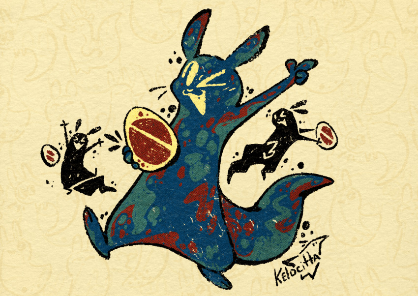 animal, arm_up, creature, happy, holding, holding_weapon, inv_(rain_world), kelocitta