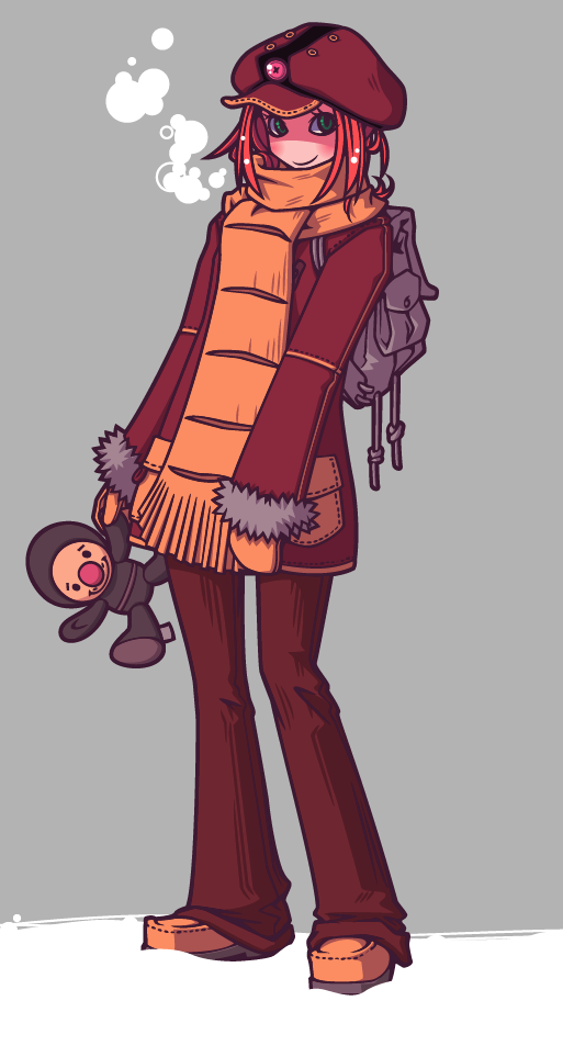 acguy, acguy_(cosplay), akahana, backpack, bag, beret, blush, brown_hat