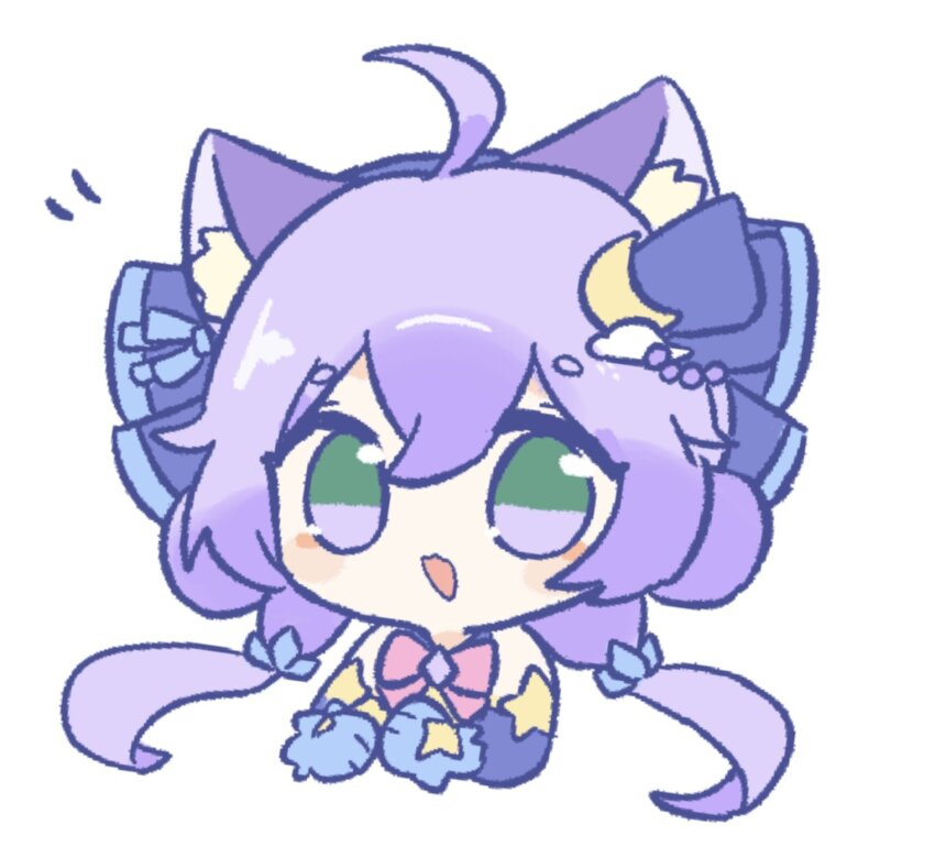 1girl, ahoge, animal_ear_fluff, animal_ears, bow, bowtie, cat_ears, cat_girl