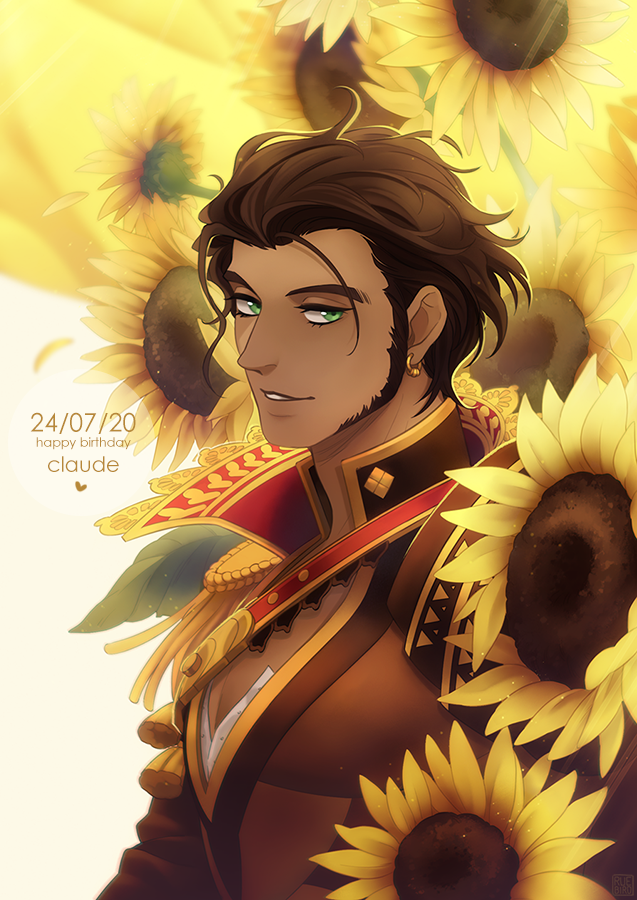 1boy, brown_hair, character_name, chest_belt, claude_von_riegan, claude_von_riegan_(almyra's_king), claude_von_riegan_(timeskip), collared_shirt