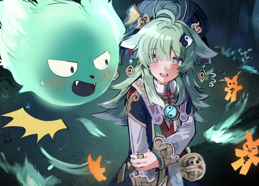 1girl, ahoge, animal_ears, animal_nose, arm_support, black_eyes, black_shrug, blue_eyes