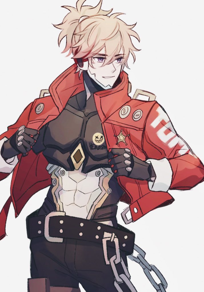 1boy, badge, belt, belt_buckle, billy_kid, billy_kid_(cosplay), black_belt, black_pants