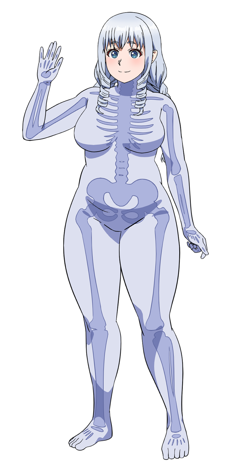 1girl, alpha_transparency, blue_eyes, blush, breasts, closed_mouth, drill_hair, drill_sidelocks