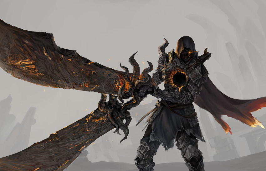 1other, armor, armored_boots, black_armor, black_hood, black_pants, boots, breastplate