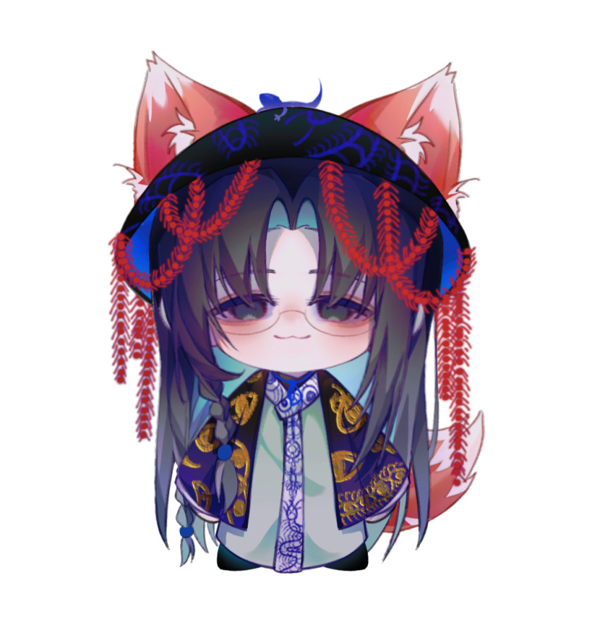 1boy, :3, animal, animal_ear_fluff, animal_ears, animal_on_head, black_eyes, black_hair