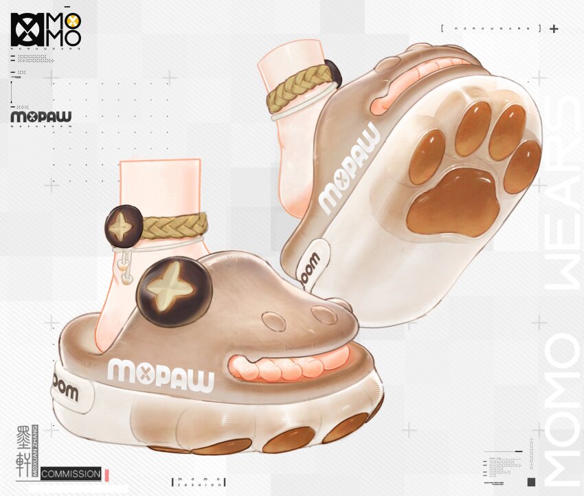 absurdres, anklet, artist_name, brown_footwear, commission, feet, foot_focus, highres