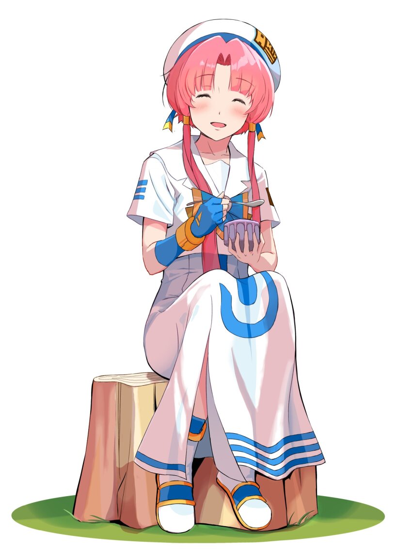 1girl, ^_^, andanden, aria_(manga), aria_company_uniform, beret, blue_gloves, blush