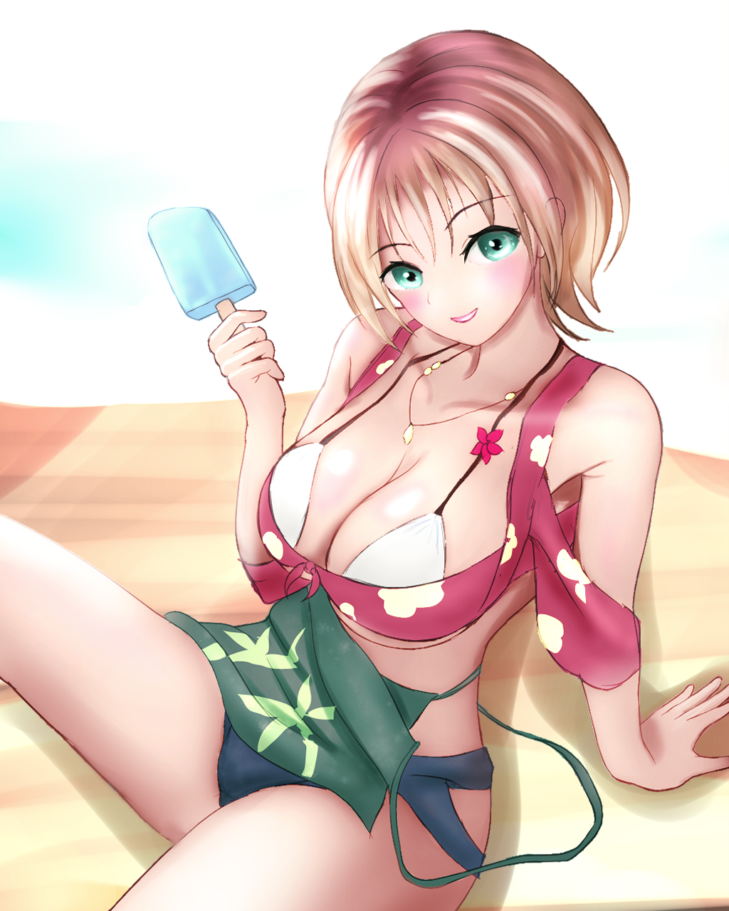 1girl, breasts, dead_or_alive, dead_or_alive_xtreme, dead_or_alive_xtreme_venus_vacation, highres, large_breasts, meg_(doa), short_hair, solo, tagme, yuu_(yu_level)