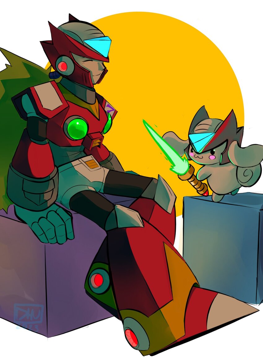 2boys, :3, android, black_eyes, blonde_hair, cinnamoroll, commentary, cosplay