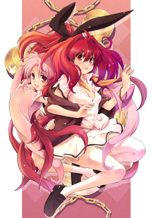 2girls, chain, corticarte_apa_lagranges, hirokawa_tomo, loafers, long_hair, misseldollied, multiple_girls