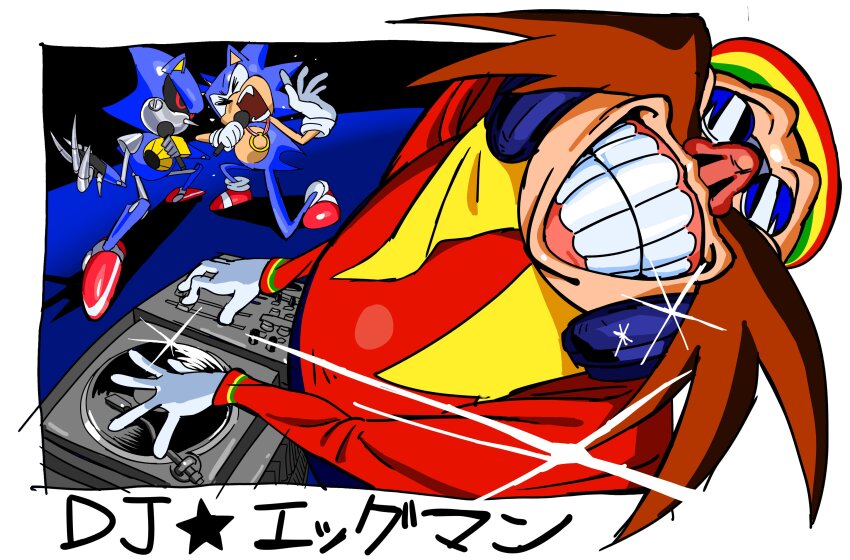 3boys, absurdres, animal_ears, animal_nose, character_name, classic_eggman, closed_eyes, commentary_request