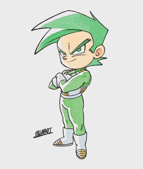 1boy, artist_name, bodysuit, boots, cosmo_(fairly_oddparents), crossed_arms, dragon_ball, full_body