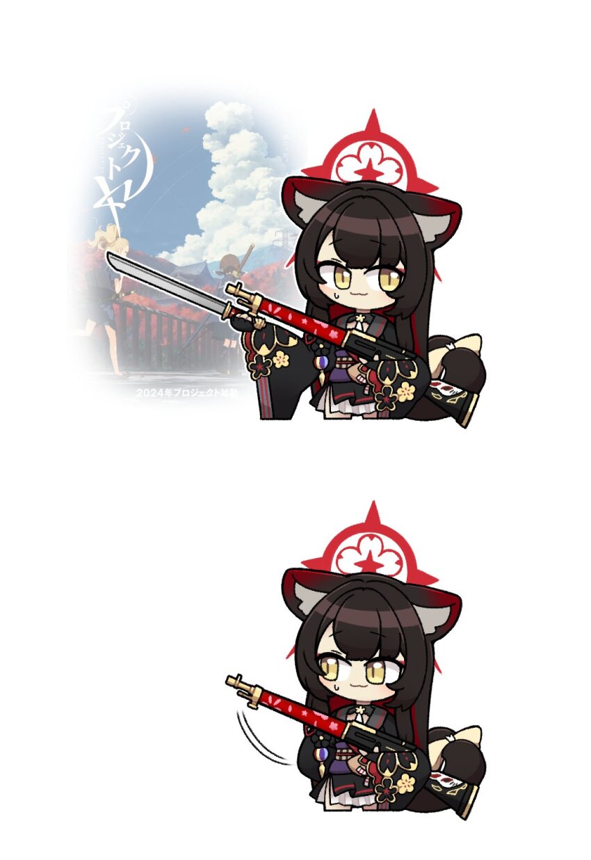 1girl, animal_ears, black_choker, black_shirt, blue_archive, brown_hair, choker, commentary