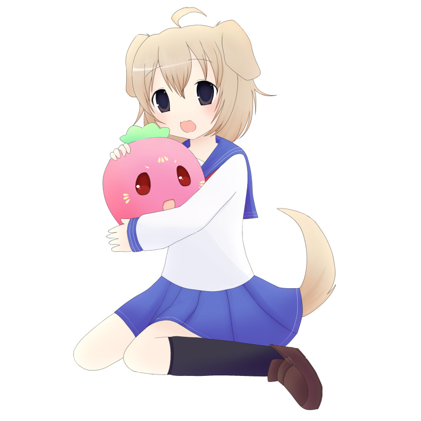 2000s_(style), :3, absurdres, ahoge, animal_ears, dog_ears, dog_girl, dog_tail