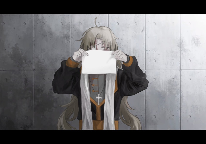 1boy, ahoge, black_jacket, blonde_hair, burn_scar, call_of_cthulhu, chinese_commentary, commentary_request