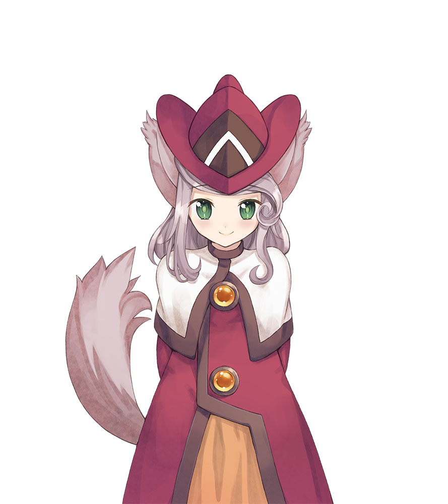 1girl, animal_ears, arms_behind_back, atelier_(series), atelier_iris_eternal_mana, capelet, closed_mouth, cowboy_shot