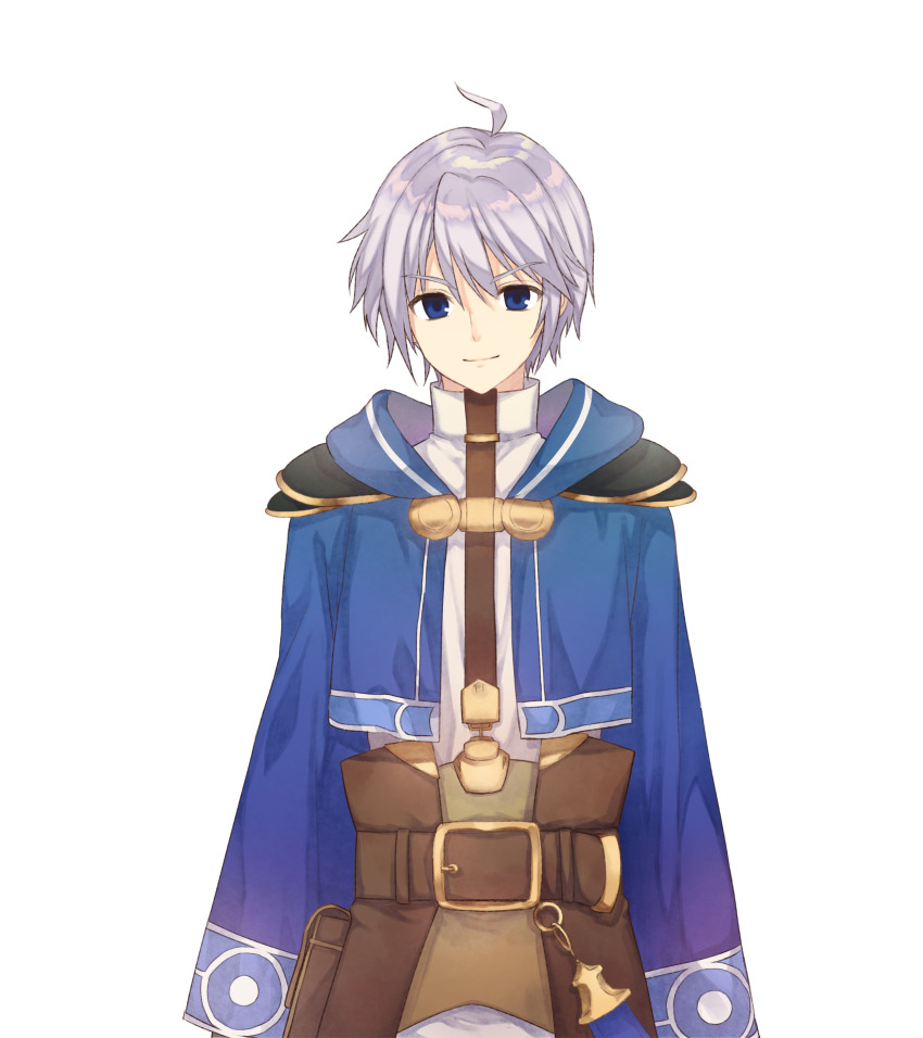 1boy, absurdres, ahoge, atelier_(series), atelier_iris_eternal_mana_2, belt, blue_eyes, blue_jacket