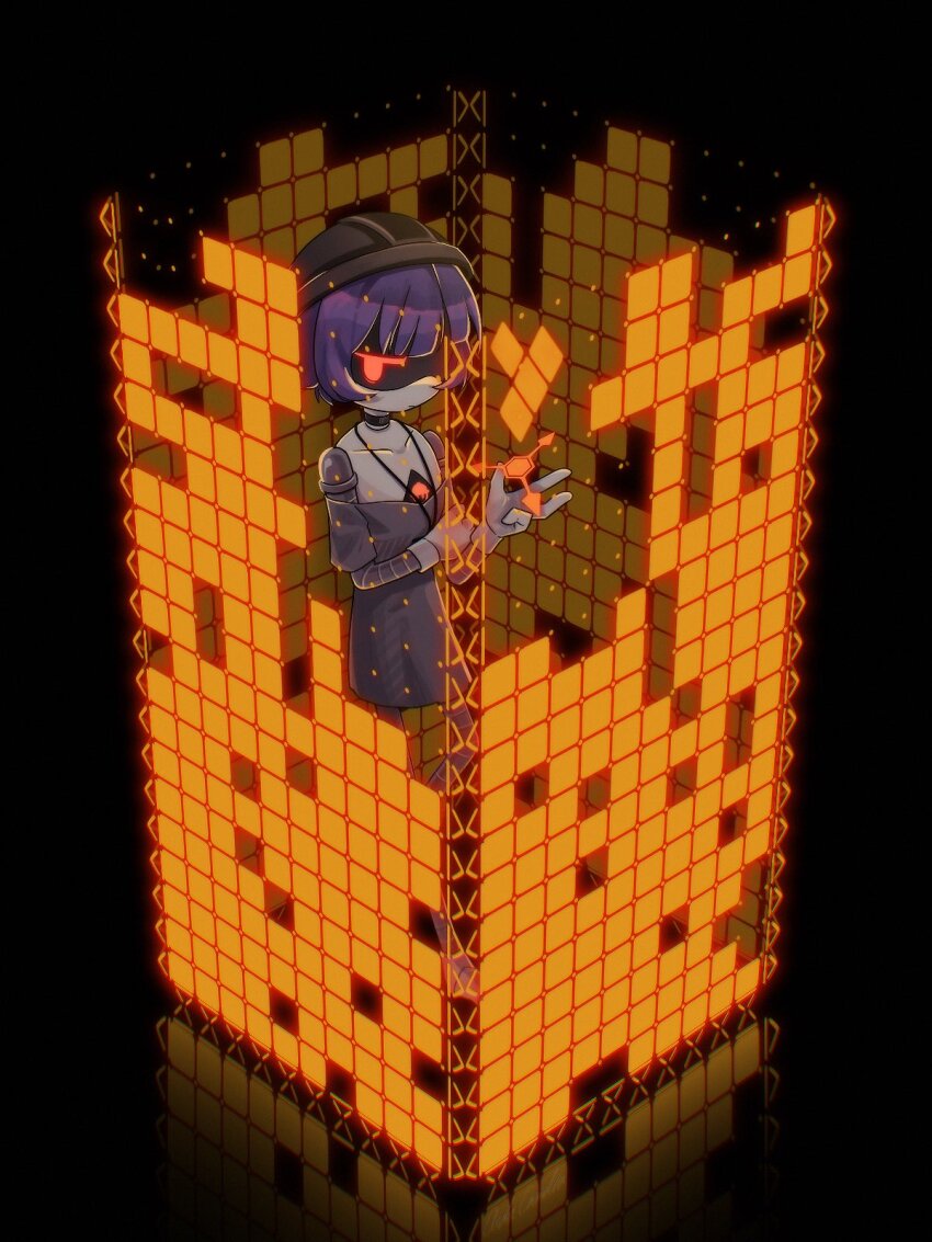 1girl, aida_(aidacamelia0516), black_background, black_dress, dress, hat, highres, humanoid_robot