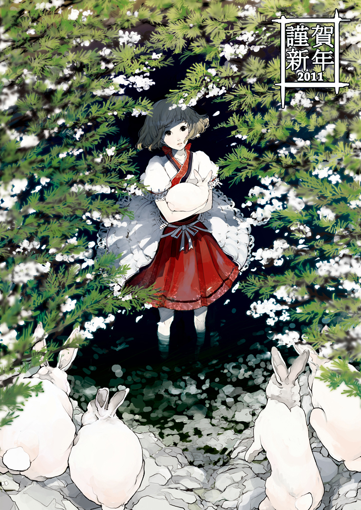 10s, 1girl, 2011, bob_cut, branch, brown_hair, dress, female_focus