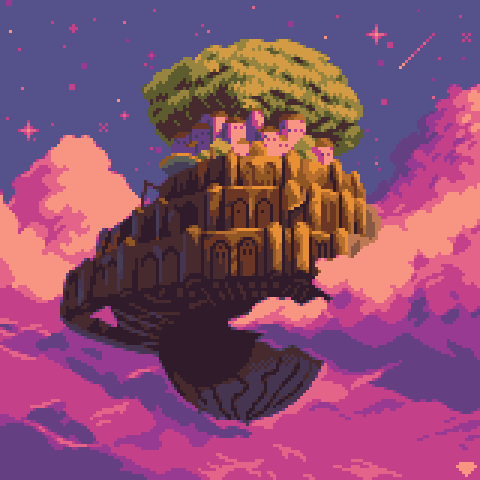 building, cloud, derivative_work, floating_island, lowres, mirrutatep, night, no_humans