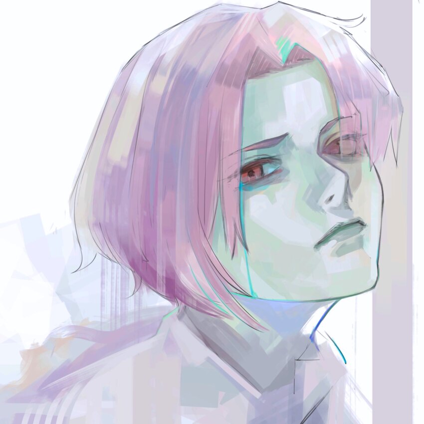 1girl, closed_mouth, highres, jobjobpooh131, kanae_von_rosewald, multicolored_background, parted_bangs, portrait