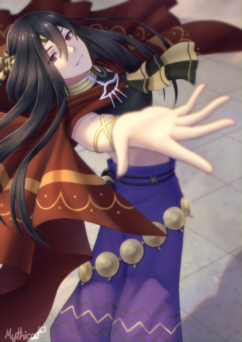1boy, black_hair, crop_top, fire_emblem, fire_emblem_engage, hair_between_eyes, headband, highres