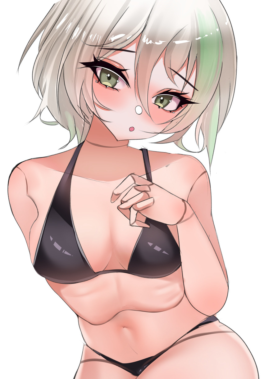1girl, absurdres, bikini, black_bikini, blush, breasts, cecilia_immergreen, doll_joints