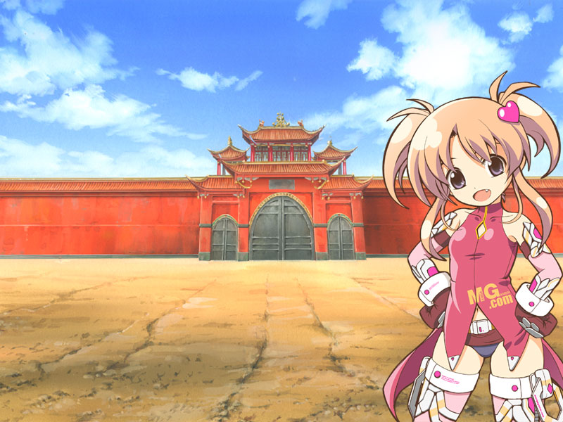 1girl, brown_hair, fang, gloves, heart_hair_ornament, mangagamer, panties, purple_eyes