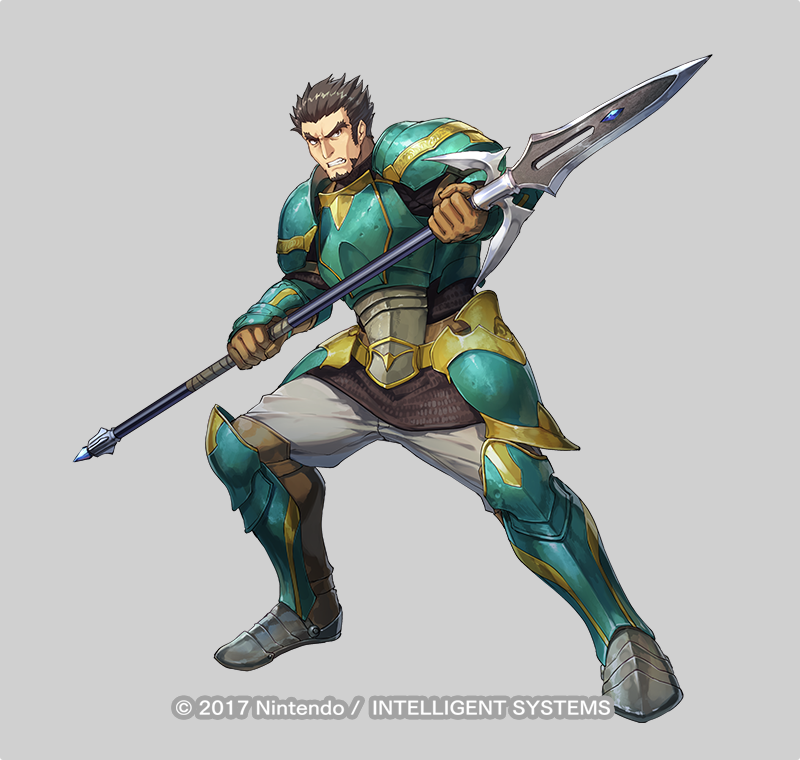 1boy, armor, beard, black_hair, company_name, dai-xt, facial_hair, fire_emblem