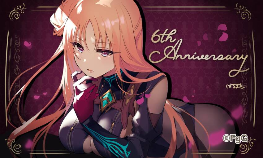 1girl, ass, bent_over, bodysuit, breasts, closed_mouth, flower, gloves