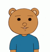 1girl, animal_costume, animated, animated_gif, bear_costume, blush, brown_hair, child