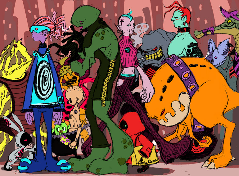 2000s_(style), ahoge, alligator, animal_collar, animal_ears, animal_print, aqua-framed_eyewear, aqua_hair