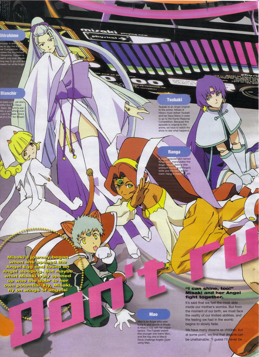 absurdres, angelic_layer, blanche, blonde_hair, blue_hair, brown_hair, green_eyes, highres