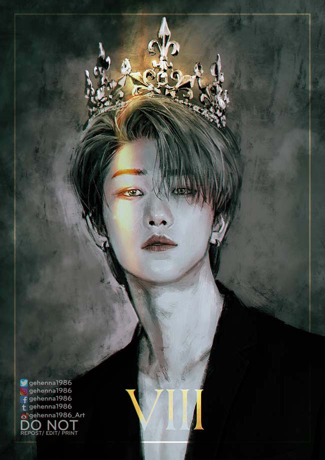 1boy, black_jacket, closed_mouth, commentary, crown, earrings, facebook_username, gehenna1986