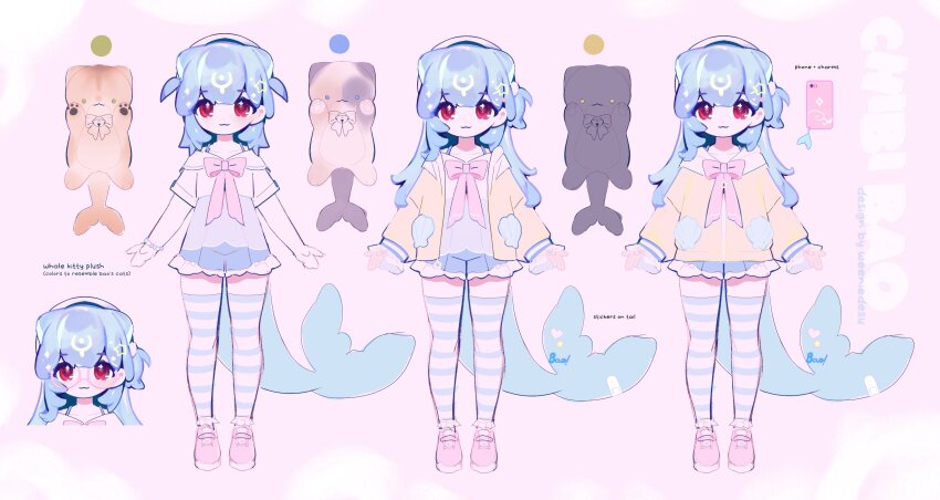 1girl, 2024, absurdres, bao_the_whale, blue_hair, chibi, flat_chest, glasses