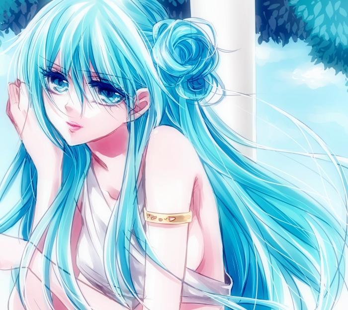 1girl, aqua_eyes, aqua_hair, armband, bad_id, bad_pixiv_id, female_focus, hatsune_miku