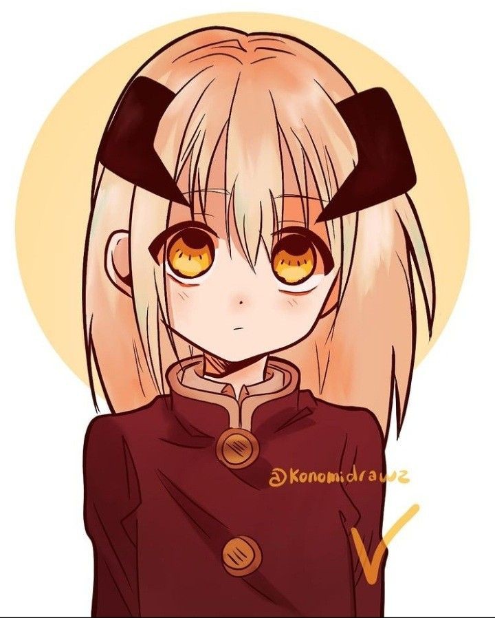 1girl, blonde_hair, blush, closed_mouth, dragon_horns, female_focus, horns, jacket