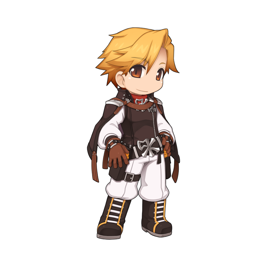 1boy, black_boots, black_jacket, blonde_hair, boots, brown_eyes, brown_gloves, chibi