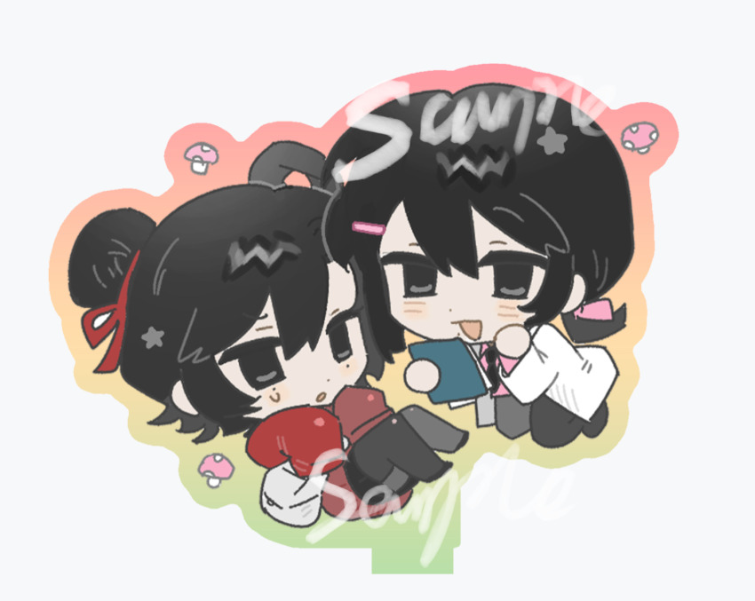 1boy, 1girl, black_eyes, black_hair, black_necktie, black_pants, black_pantyhose, black_skirt