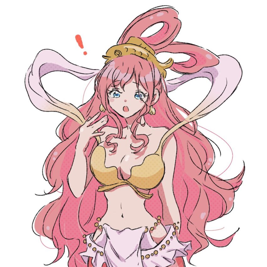 0h_my_god, 1girl, bikini, blue_eyes, cowboy_shot, earrings, fish_hair_ornament, hagoromo