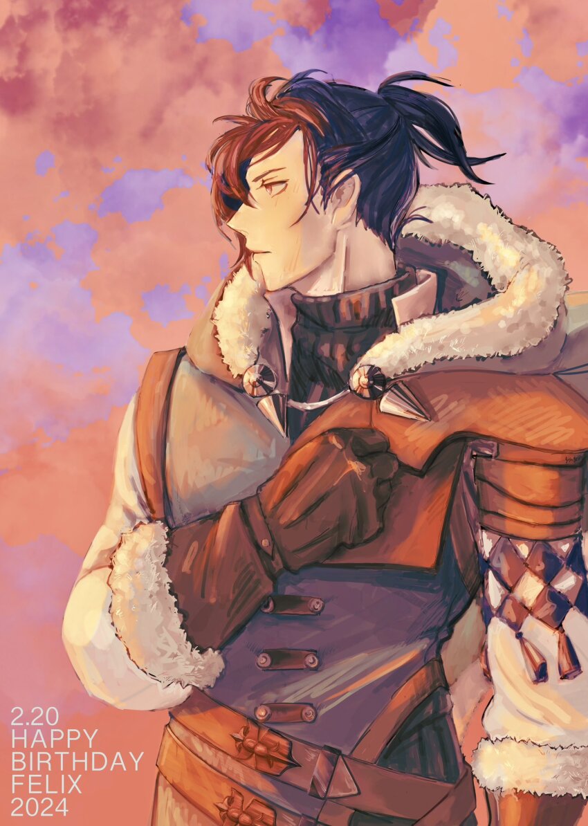 aqua_tunic, arm_up, armor, belt, black_hair, black_shirt, brown_belt, brown_gloves