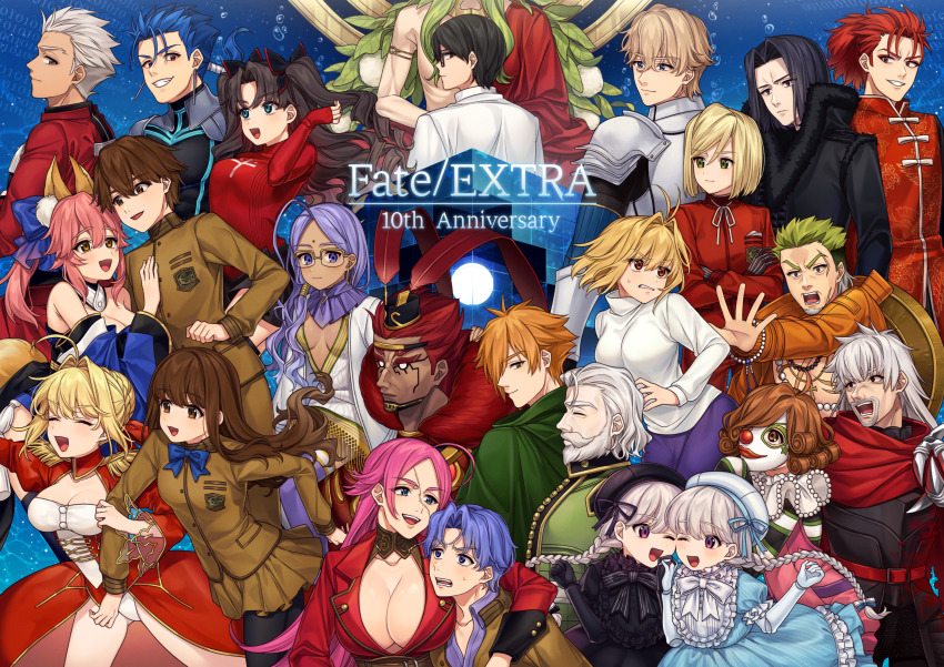 6+boys, 6+girls, absurdres, ahoge, air_bubble, alice_(fate), animal_ear_fluff, animal_ears