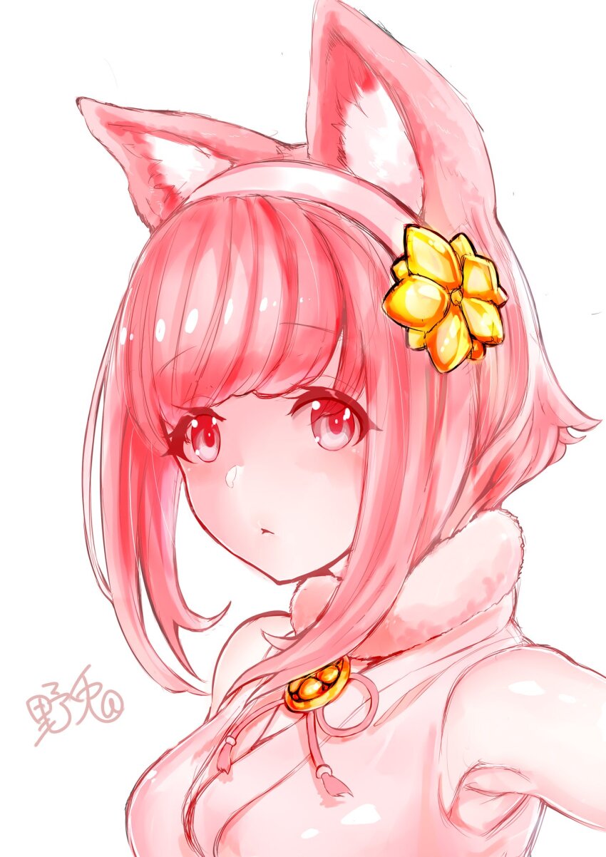 1girl, animal_ears, cat_ears, cat_tail, closed_mouth, fire_emblem, fire_emblem_fates, fire_emblem_heroes, hairband, halloween, halloween_costume, highres, japanese_clothes, looking_at_viewer, marakacchi1, nekomata, nintendo, pink_hair, sakura_(fire_emblem), sakura_(gentle_nekomata)_(fire_emblem), solo, tail