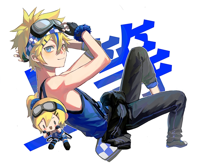 1boy, 1girl, absurdres, beidieryou, black_gloves, black_jacket, black_pants, blonde_hair