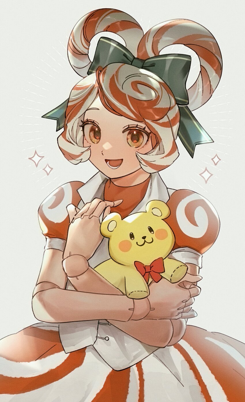 1girl, :d, absurdres, bow, buttons, commentary, cookie_run, cookie_run:_ovenbreak